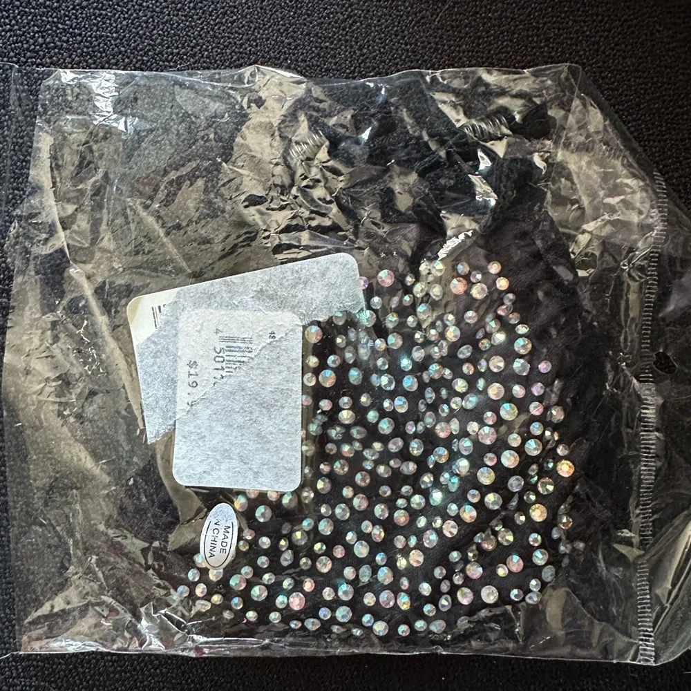 Black Face Mask with Rhinestones NWT